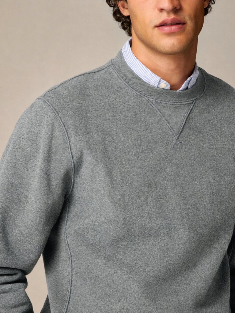 J. Crew Infield Fleece Crewneck Sweatshirt Heather Gray Small #A3051
